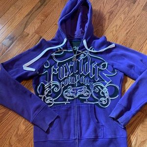 Fox racing purple zip up hoodie size large